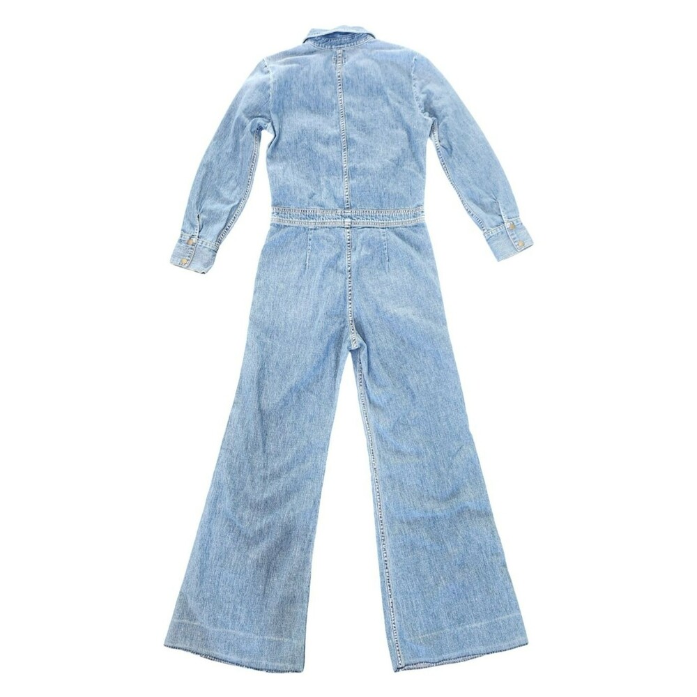 Citizens of Humanity Farrah 70s Blue Denim Jumpsuit XS 100% Cotton Flare Leg - Picture 6 of 10